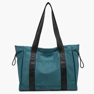 Lydia Drawstring Nylon Tote in Peacock